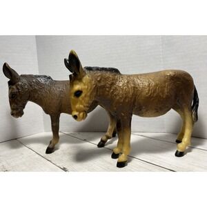 Diamond P 1960s Standing Donkeys Plastic Toy Hong Kong 2 Donkeys
